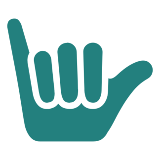 Shaka Sign (Hang Loose) Decal (Turquoise)